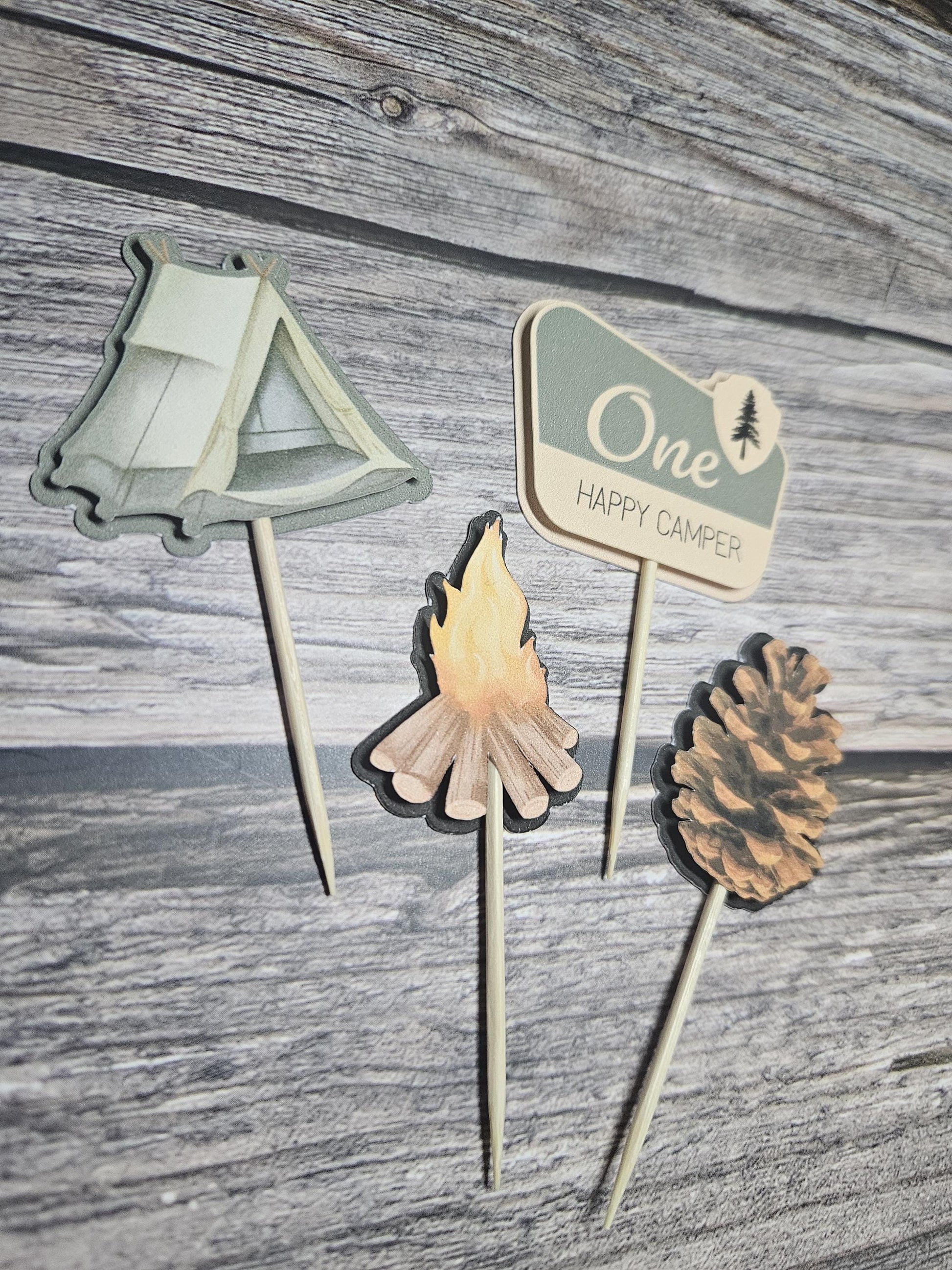 One Happy Camper Cupcake Toppers | Kids Birthday Decorations AU