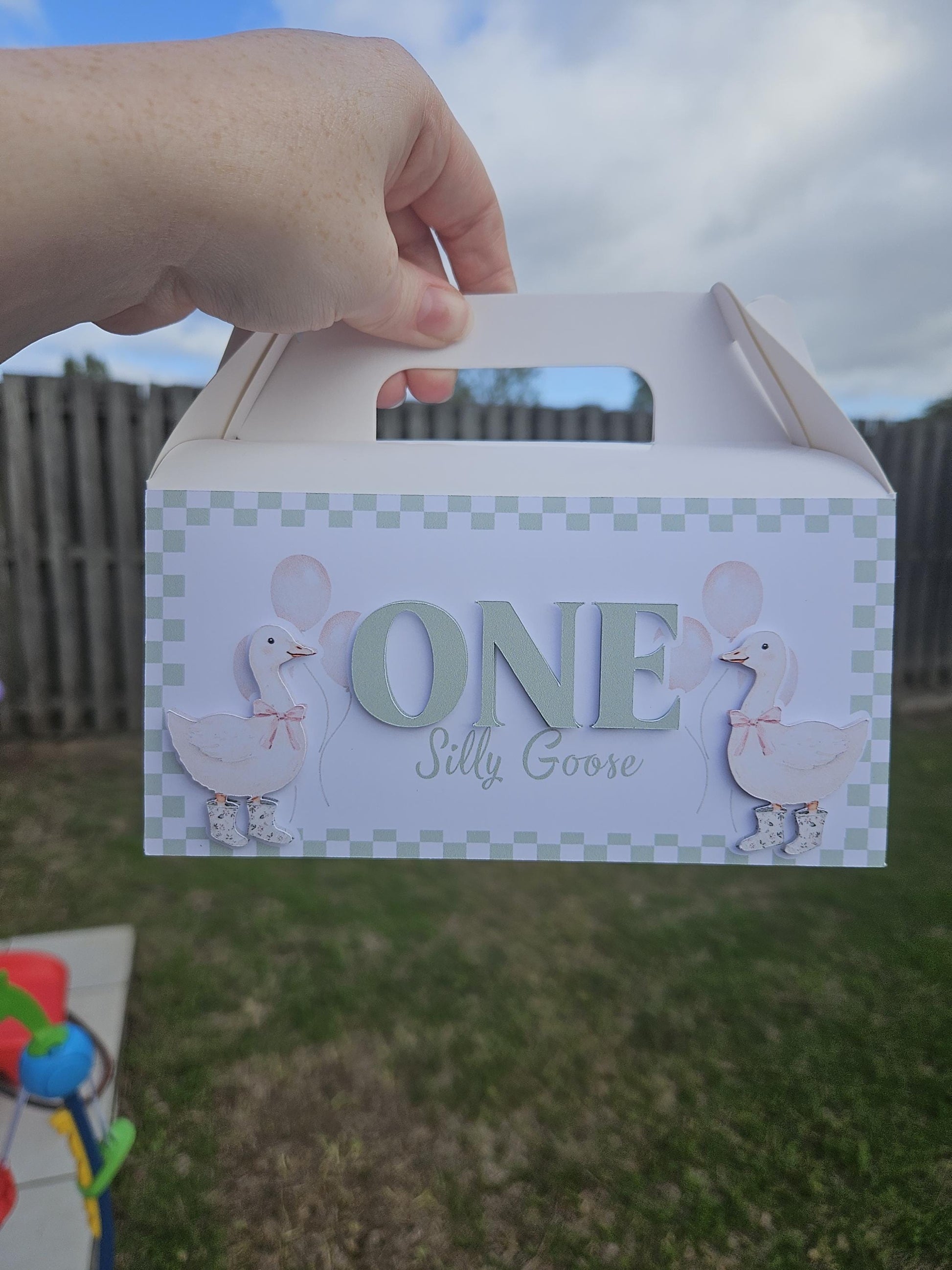 One Silly Goose Party Favour Box | Gable Treat Box | Birthday Party Supplies | Farm Animal Theme | Party Treat Boxes