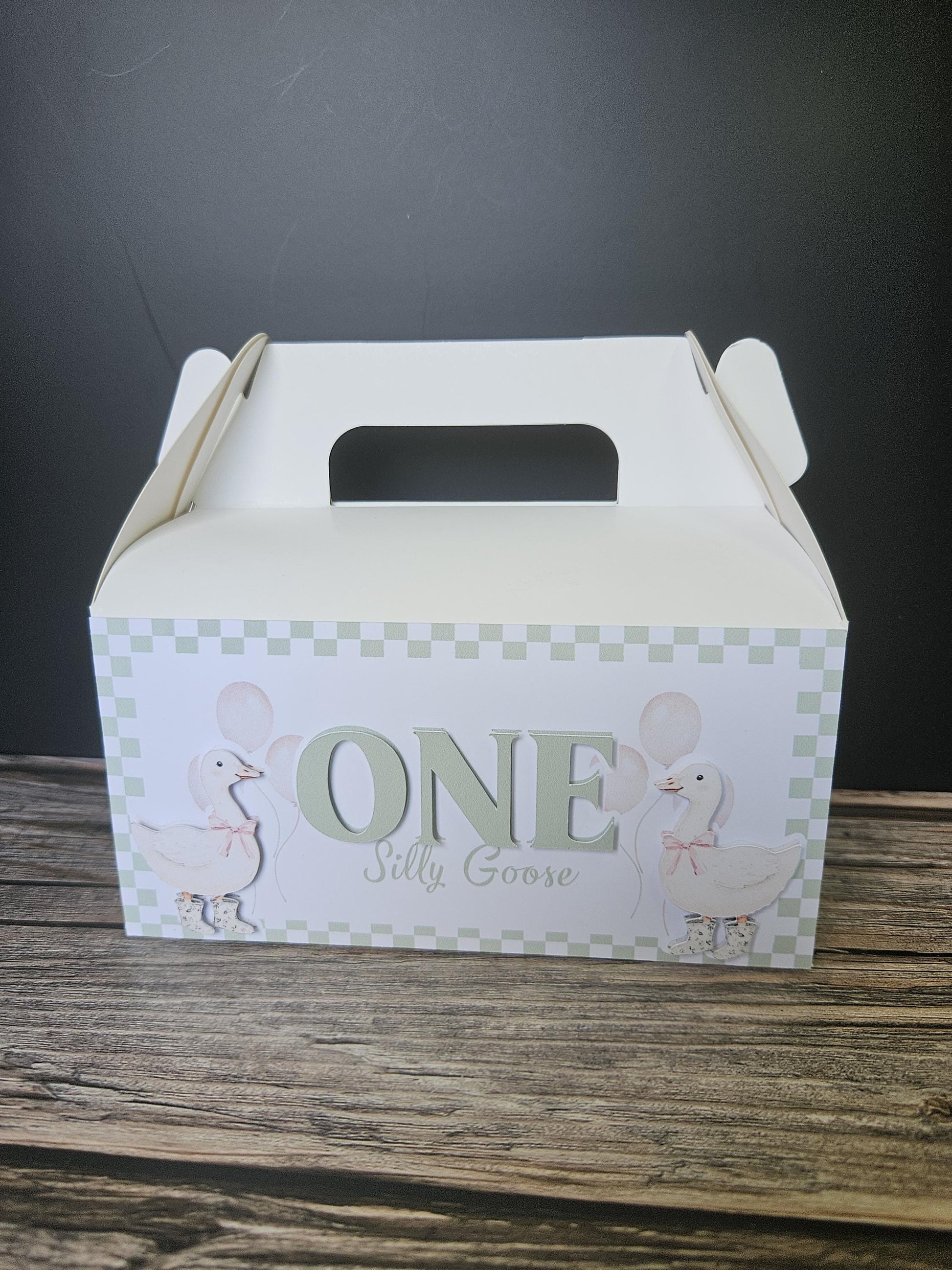 One Silly Goose Party Favour Box | Gable Treat Box | Birthday Party Supplies | Farm Animal Theme | Party Treat Boxes