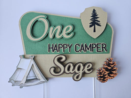 One Happy Camper Cake Topper | Custom Birthday Decorations AU