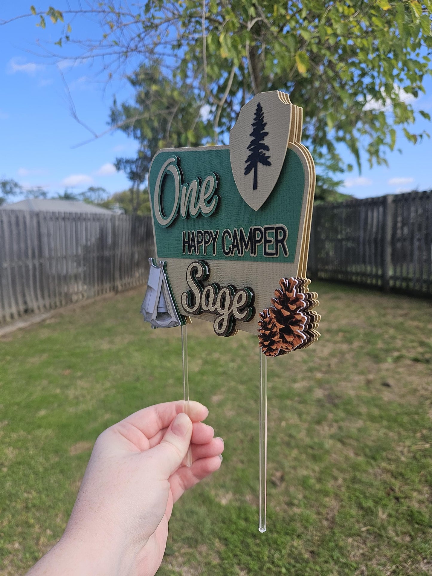 One Happy Camper Cake Topper | Custom Birthday Decorations AU