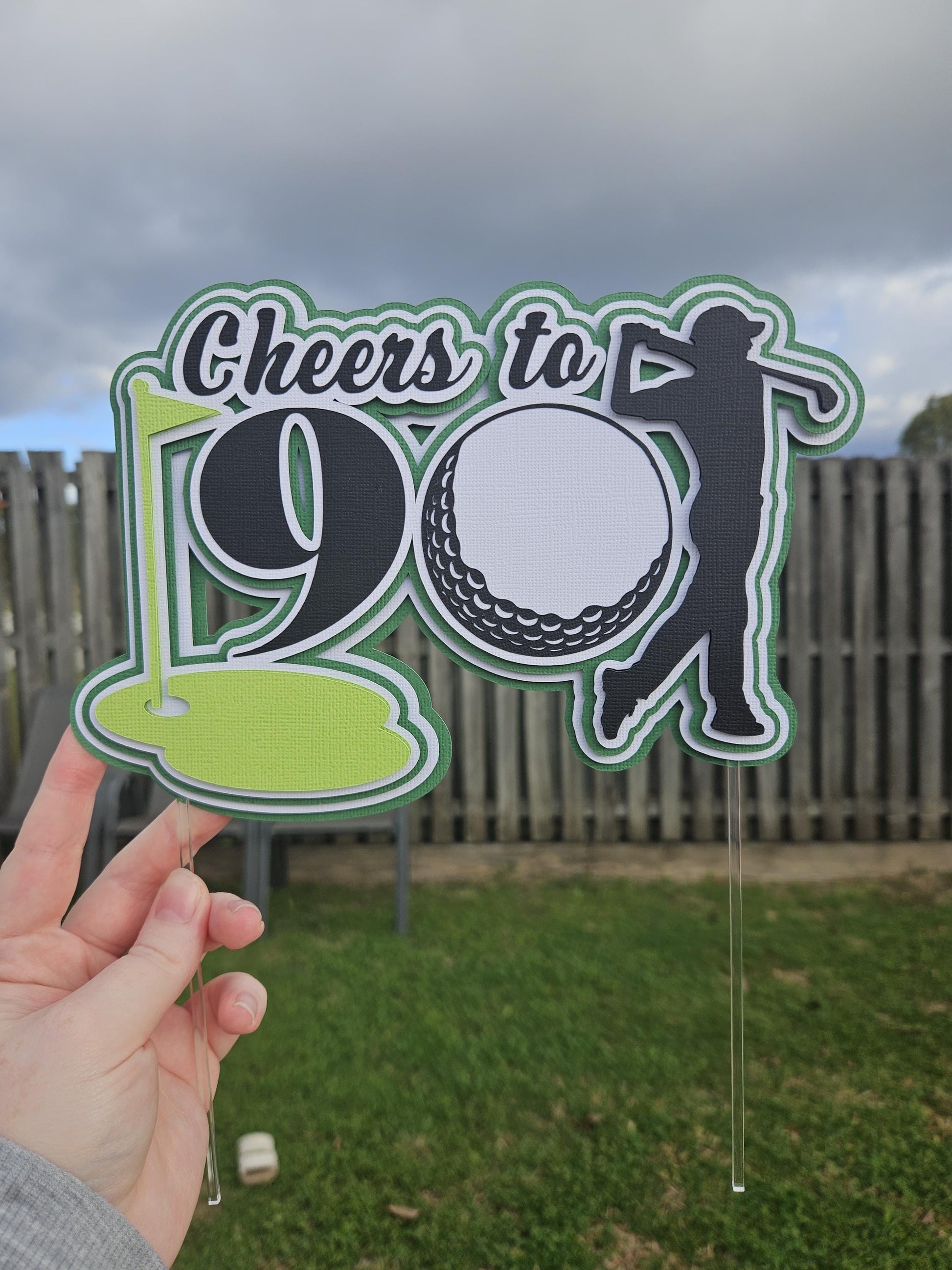 Golf Number Cake Topper | Personalised Golf Birthday Cake Topper | Hole in One Party Decoration | Custom Age Cake Topper | Golf Theme Party