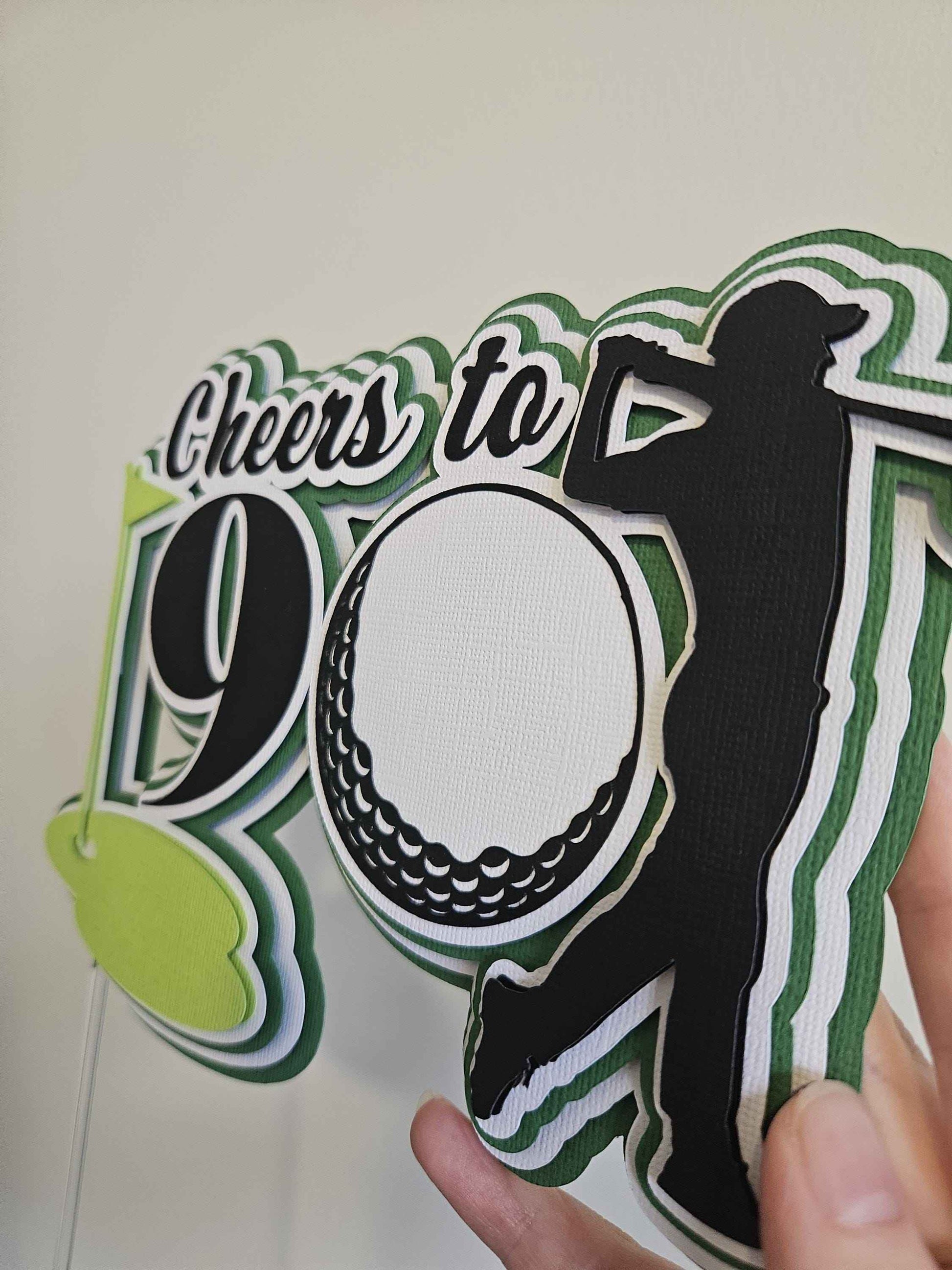 Golf Number Cake Topper | Personalised Golf Birthday Cake Topper | Hole in One Party Decoration | Custom Age Cake Topper | Golf Theme Party