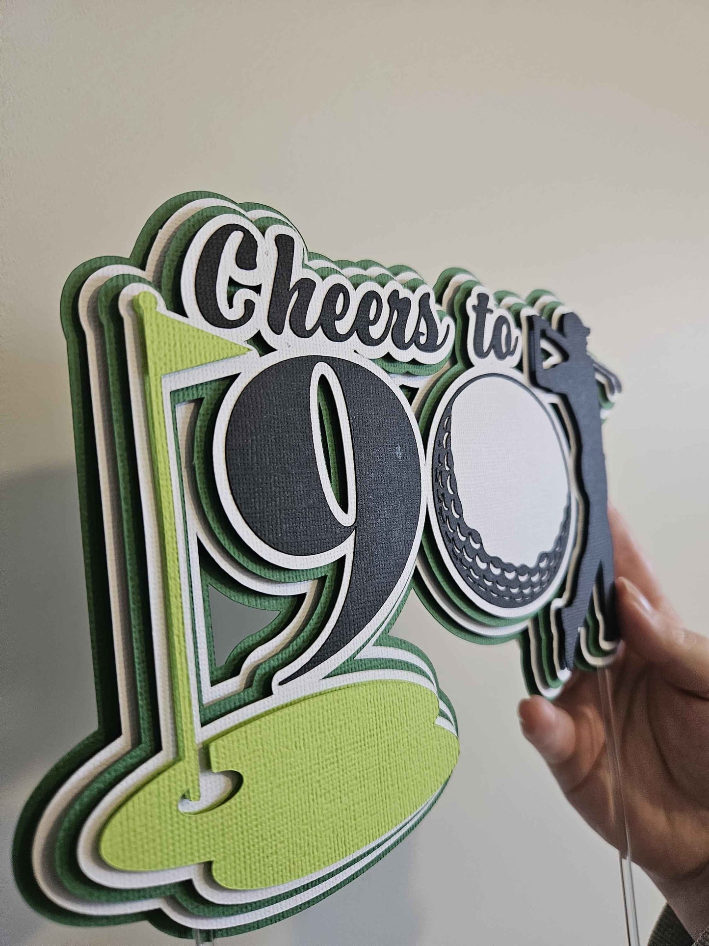 Golf Number Cake Topper | Personalised Golf Birthday Cake Topper | Hole in One Party Decoration | Custom Age Cake Topper | Golf Theme Party
