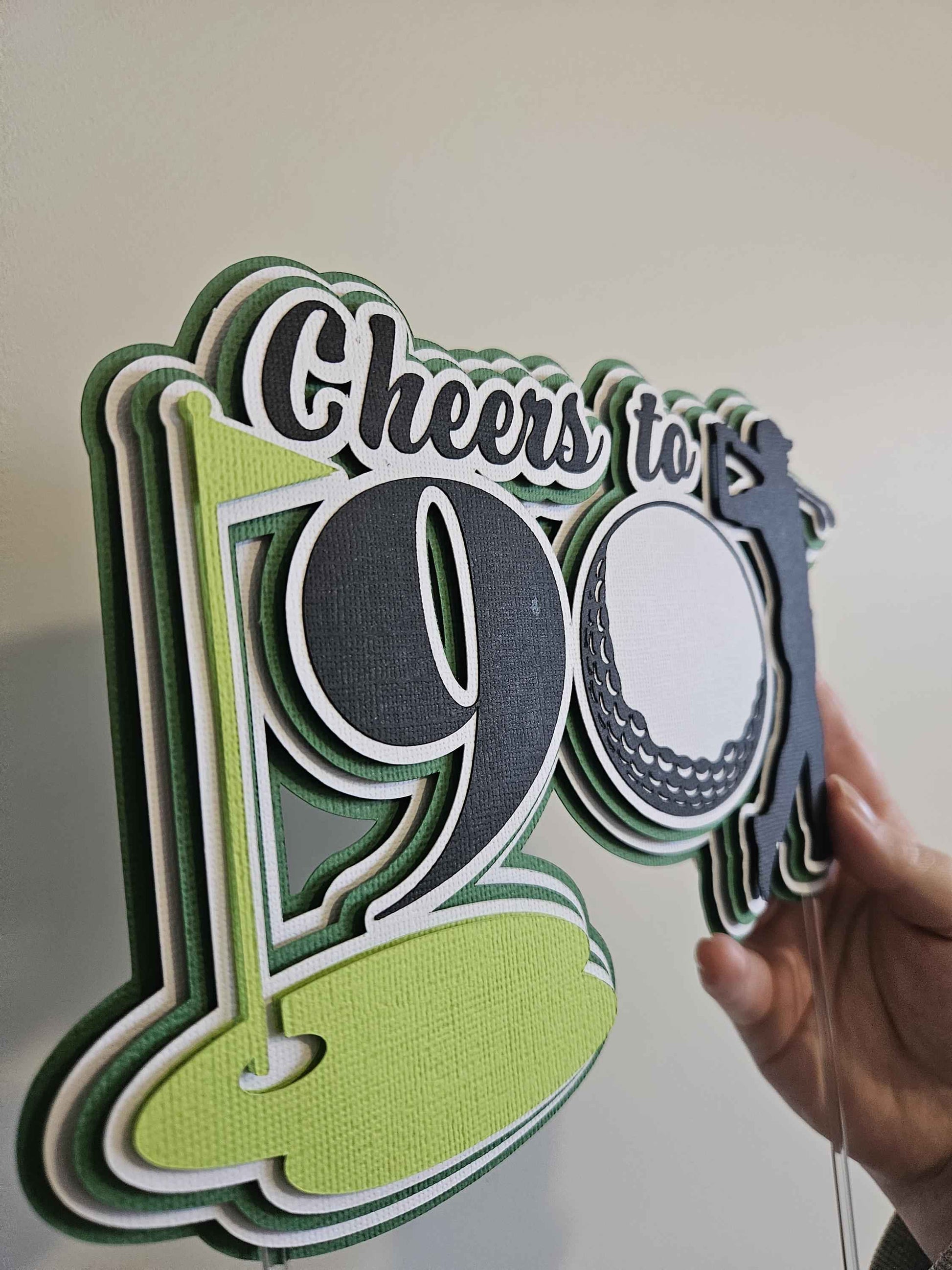 Golf Number Cake Topper | Personalised Golf Birthday Cake Topper | Hole in One Party Decoration | Custom Age Cake Topper | Golf Theme Party