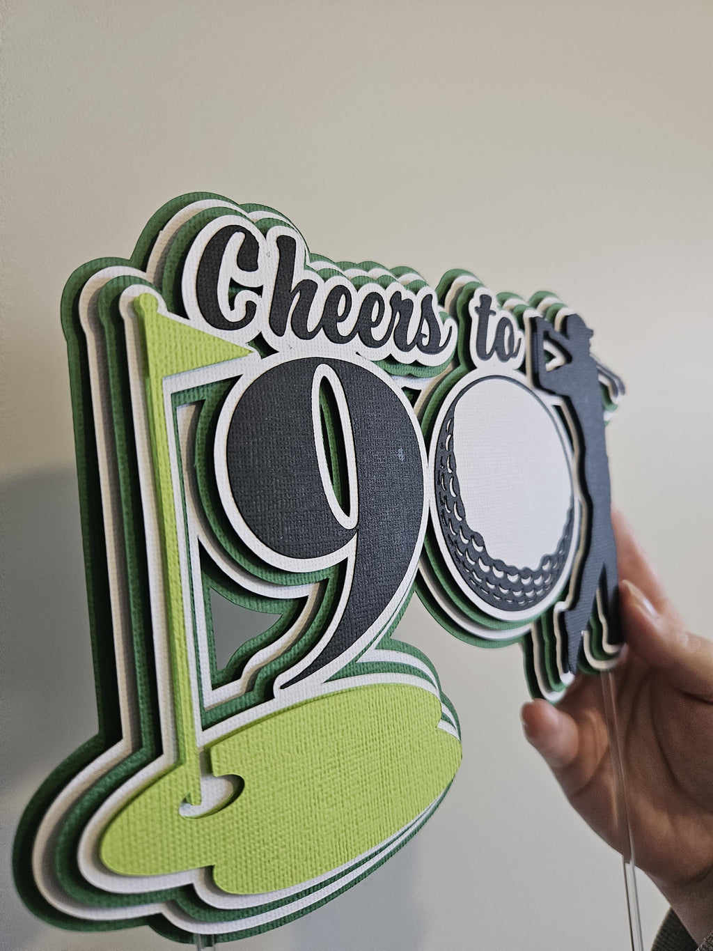 Golf Number Cake Topper | Personalised Golf Birthday Cake Topper | Hole in One Party Decoration | Custom Age Cake Topper | Golf Theme Party