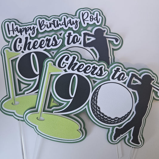 Golf Number Cake Topper | Personalised Golf Birthday Cake Topper | Hole in One Party Decoration | Custom Age Cake Topper | Golf Theme Party