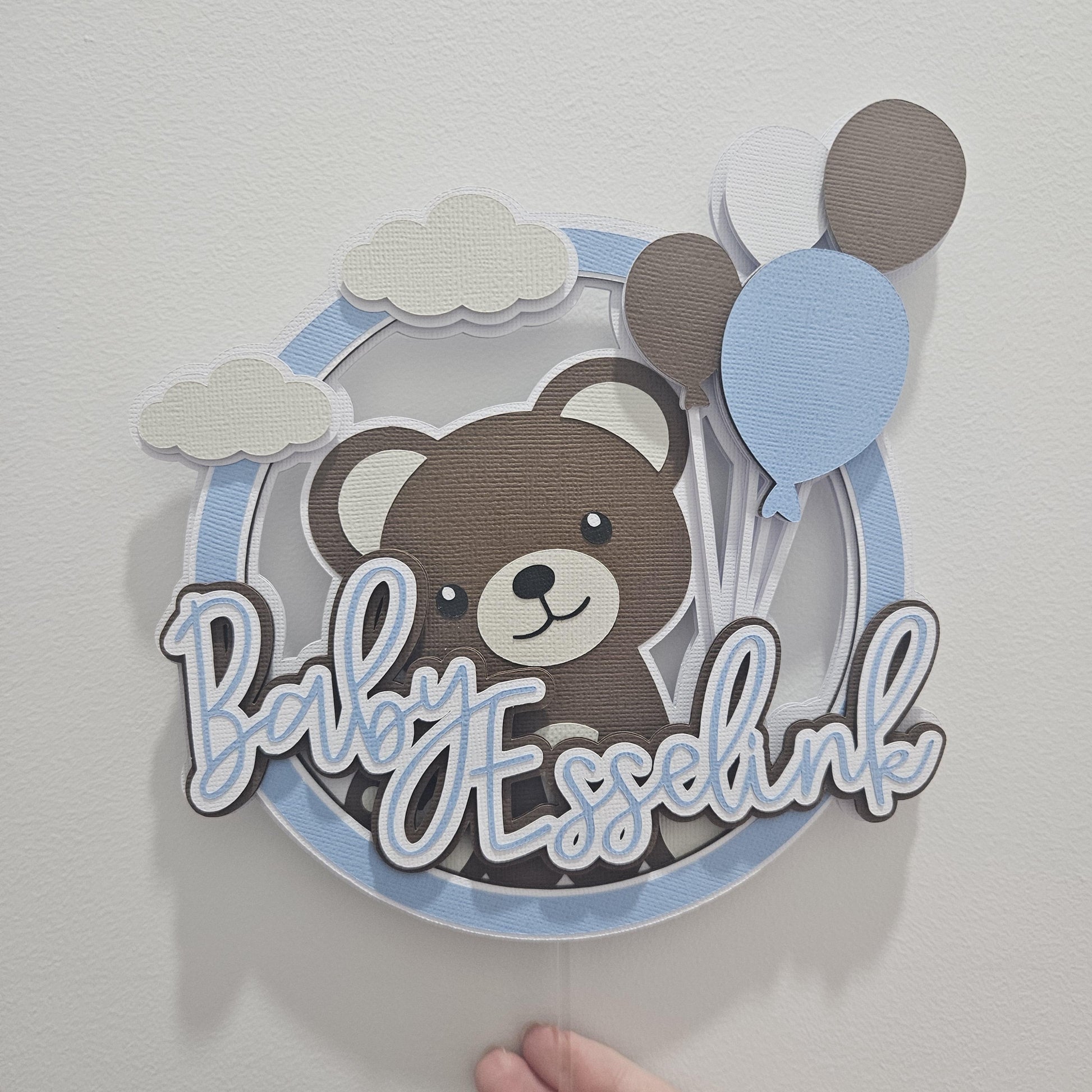 Custom Bear Cake Topper, Personalised Cake Topper, Teddy Bear Party Decoration, Baby Shower Decor, Bohoo Baby Shower Theme, Cute Cake Topper