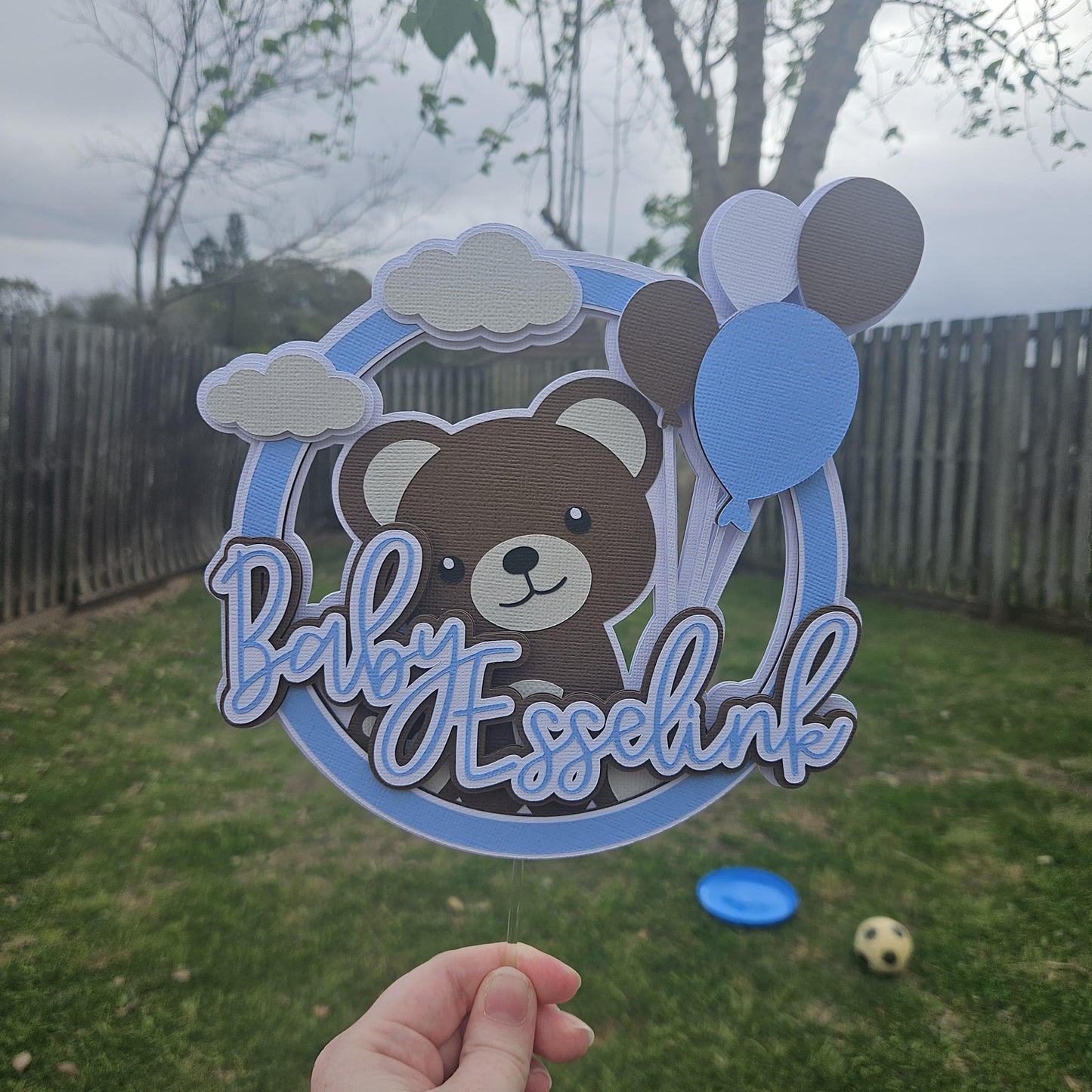 Custom Bear Cake Topper, Personalised Cake Topper, Teddy Bear Party Decoration, Baby Shower Decor, Bohoo Baby Shower Theme, Cute Cake Topper