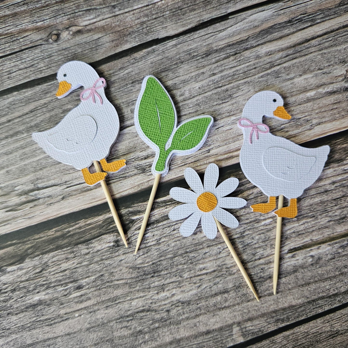 One Silly Goose Cupcake Toppers | Fun Kids Birthday Party Cake Decorations | Farm Animal Theme | Baby Shower Decor | 1st Birthday Theme