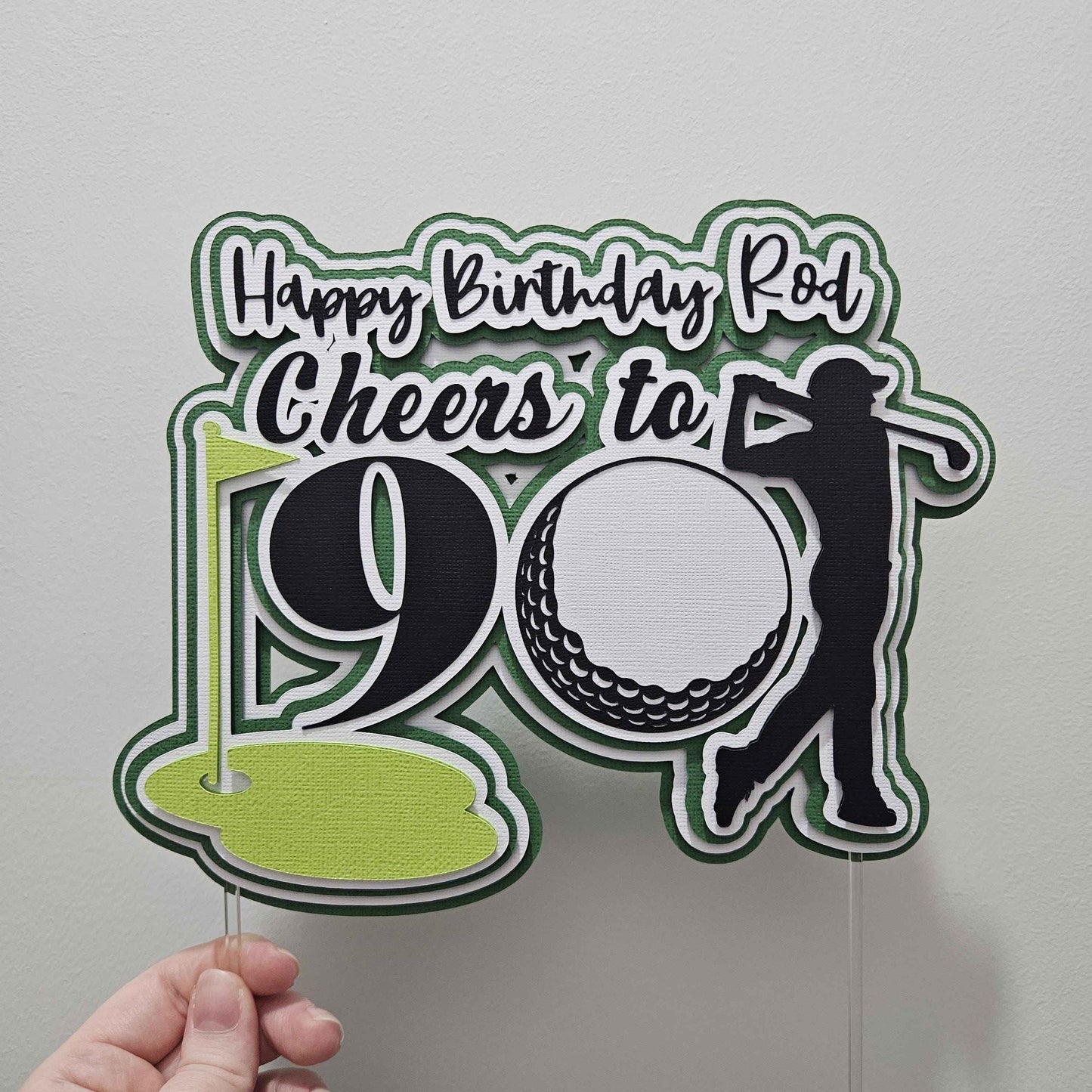 Golf Number Cake Topper | Personalised Golf Birthday Cake Topper | Hole in One Party Decoration | Custom Age Cake Topper | Golf Theme Party