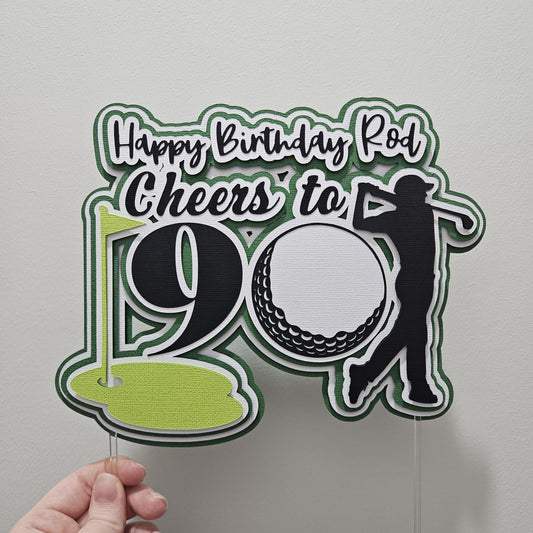 Golf Number Cake Topper | Personalised Golf Birthday Cake Topper | Hole in One Party Decoration | Custom Age Cake Topper | Golf Theme Party