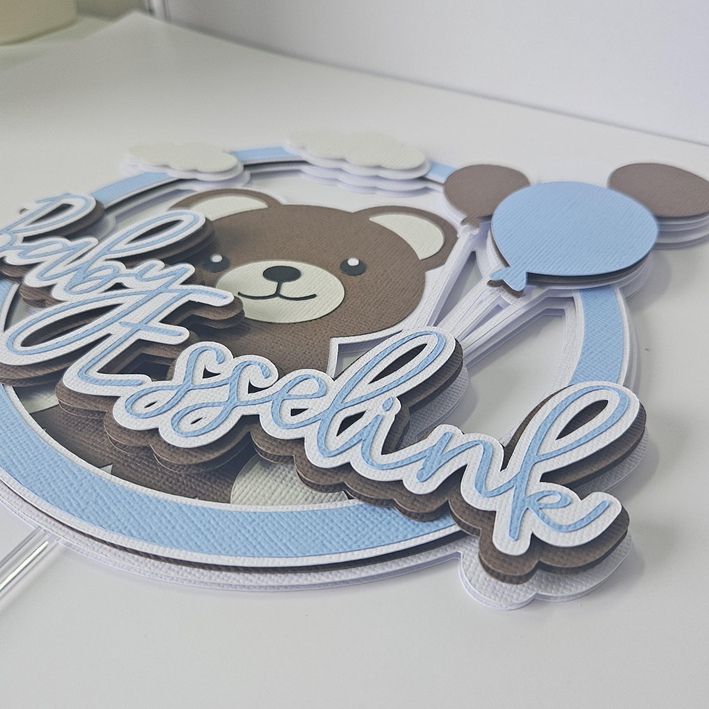 Custom Bear Cake Topper, Personalised Cake Topper, Teddy Bear Party Decoration, Baby Shower Decor, Bohoo Baby Shower Theme, Cute Cake Topper