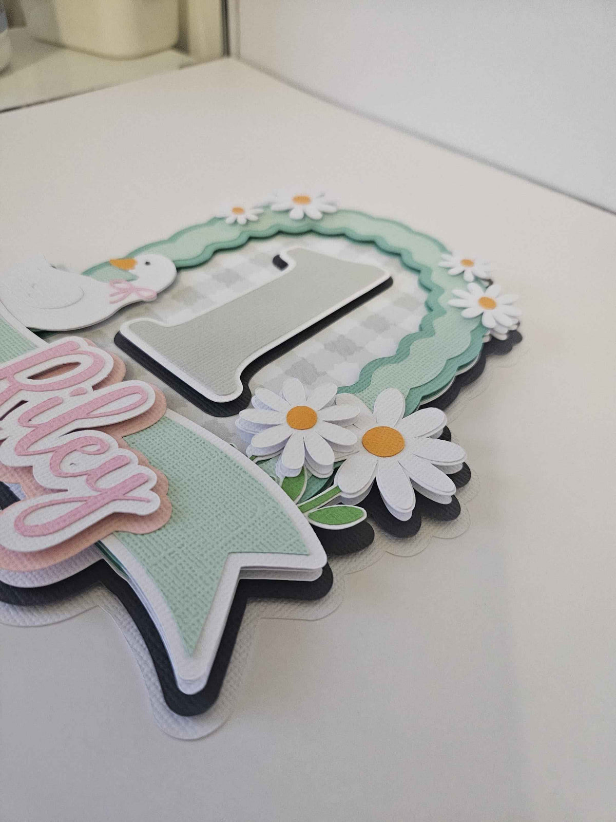 One Silly Goose Cake Topper | Goose First Birthday Cake Decoration | ONE Birthday Party Decor | Custom Name & Age Cake Topper