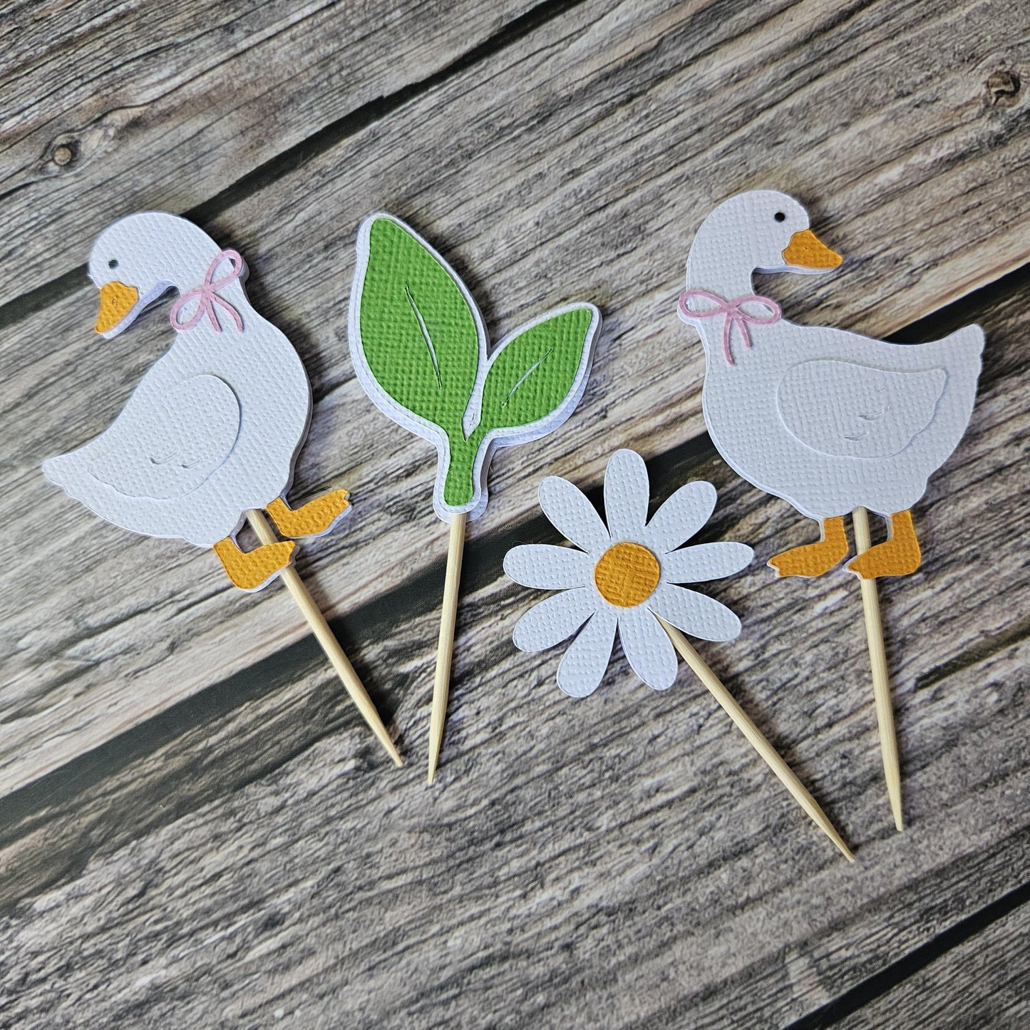 One Silly Goose Cupcake Toppers | Fun Kids Birthday Party Cake Decorations | Farm Animal Theme | Baby Shower Decor | 1st Birthday Theme