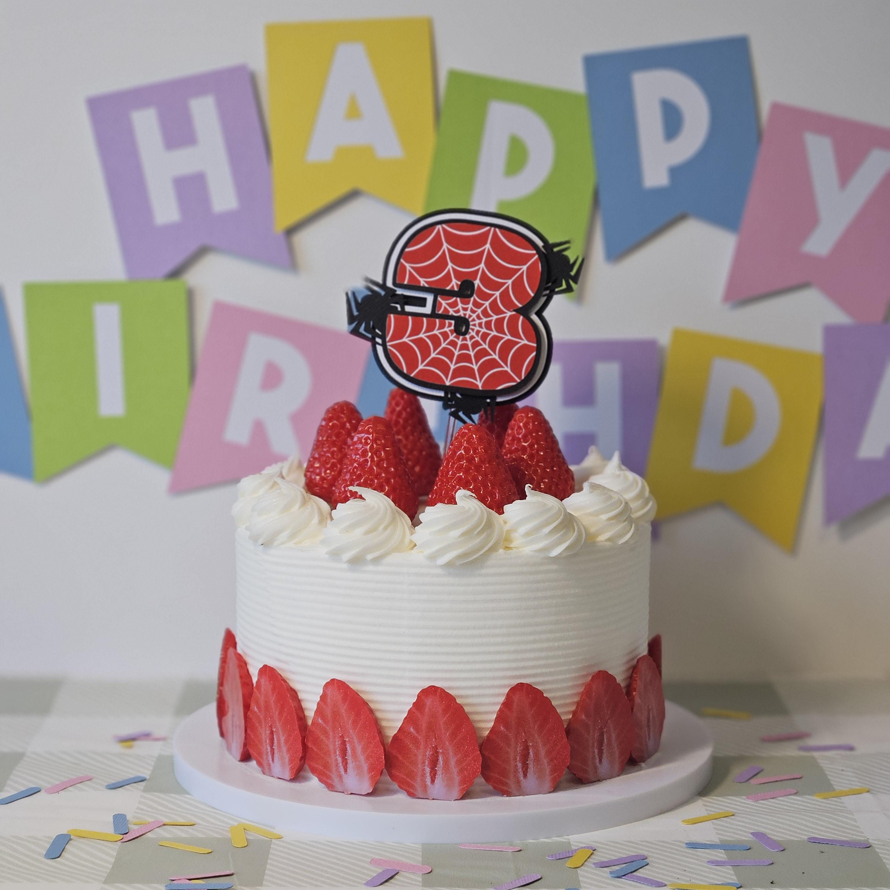 Personalised Spider Birthday Cake Topper | Spider Birthday Party Decoration | Custom Age Cake Topper