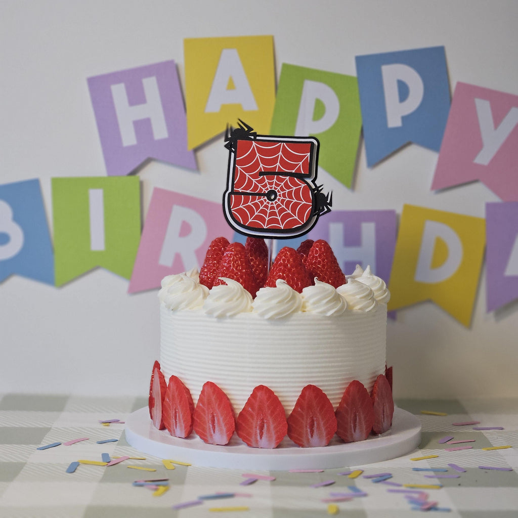 Personalised Spider Birthday Cake Topper | Spider Birthday Party Decoration | Custom Age Cake Topper