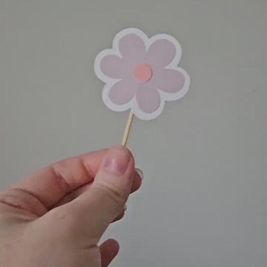 Floral Cupcake Toppers, Flower Birthday Party Decorations, Birthday and Baby Shower Decor, 1st Birthday Party, Kids Party Decor, Girls Party