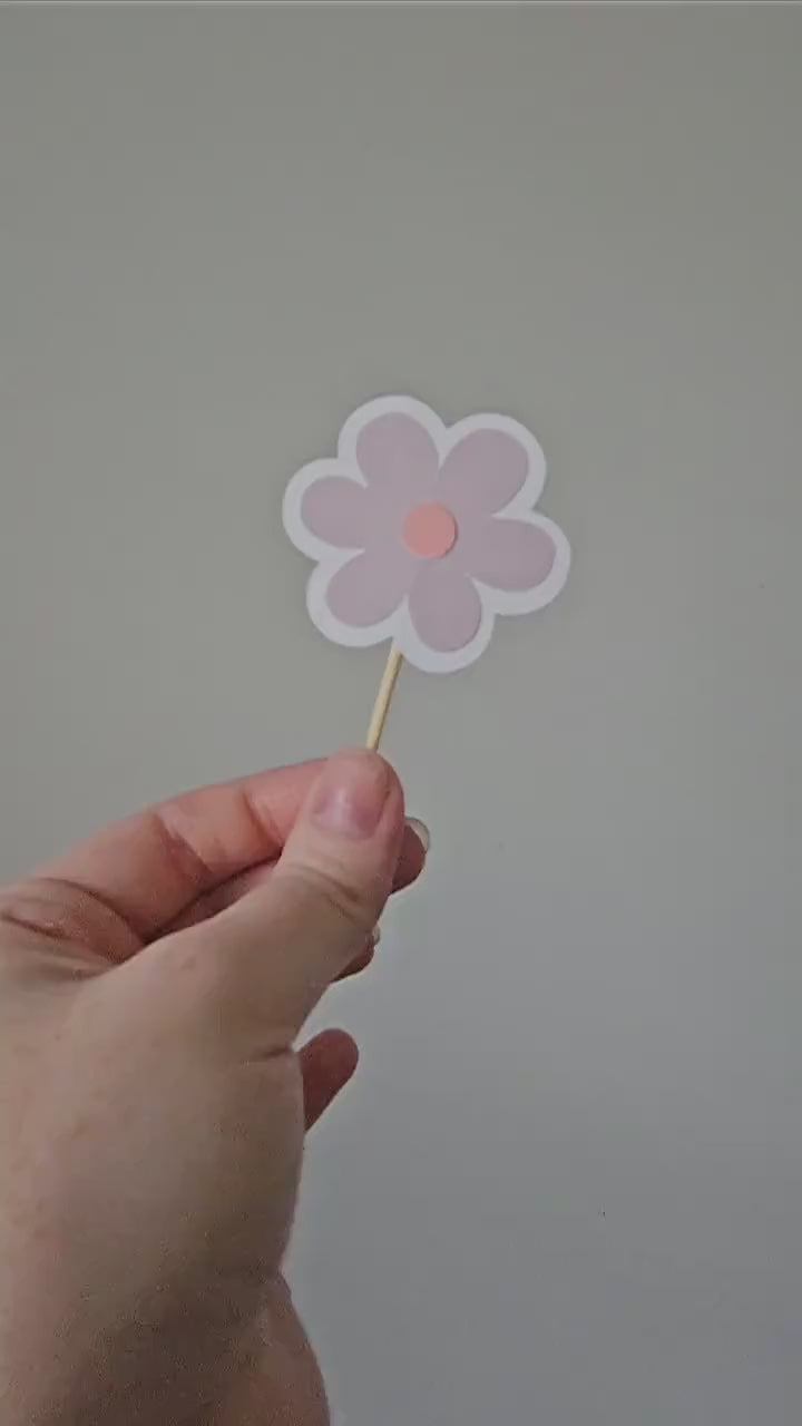 Floral Cupcake Toppers, Flower Birthday Party Decorations, Birthday and Baby Shower Decor, 1st Birthday Party, Kids Party Decor, Girls Party