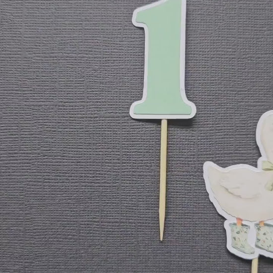 One Silly Goose Cupcake Toppers | Fun Kids Birthday Party Cake Decorations | Farm Animal Theme | Baby Shower Decor | 1st Birthday Theme