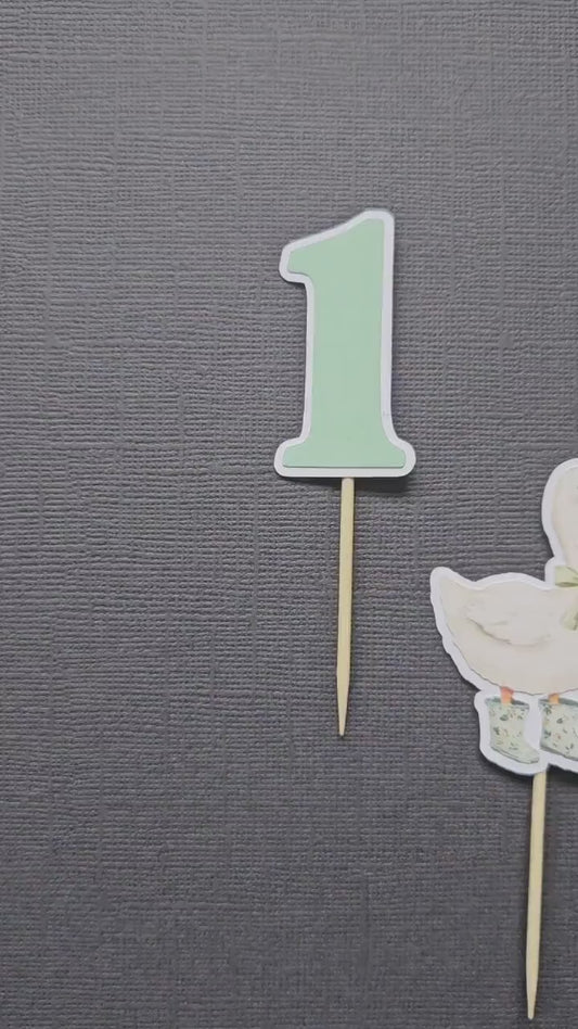 One Silly Goose Cupcake Toppers | Fun Kids Birthday Party Cake Decorations | Farm Animal Theme | Baby Shower Decor | 1st Birthday Theme