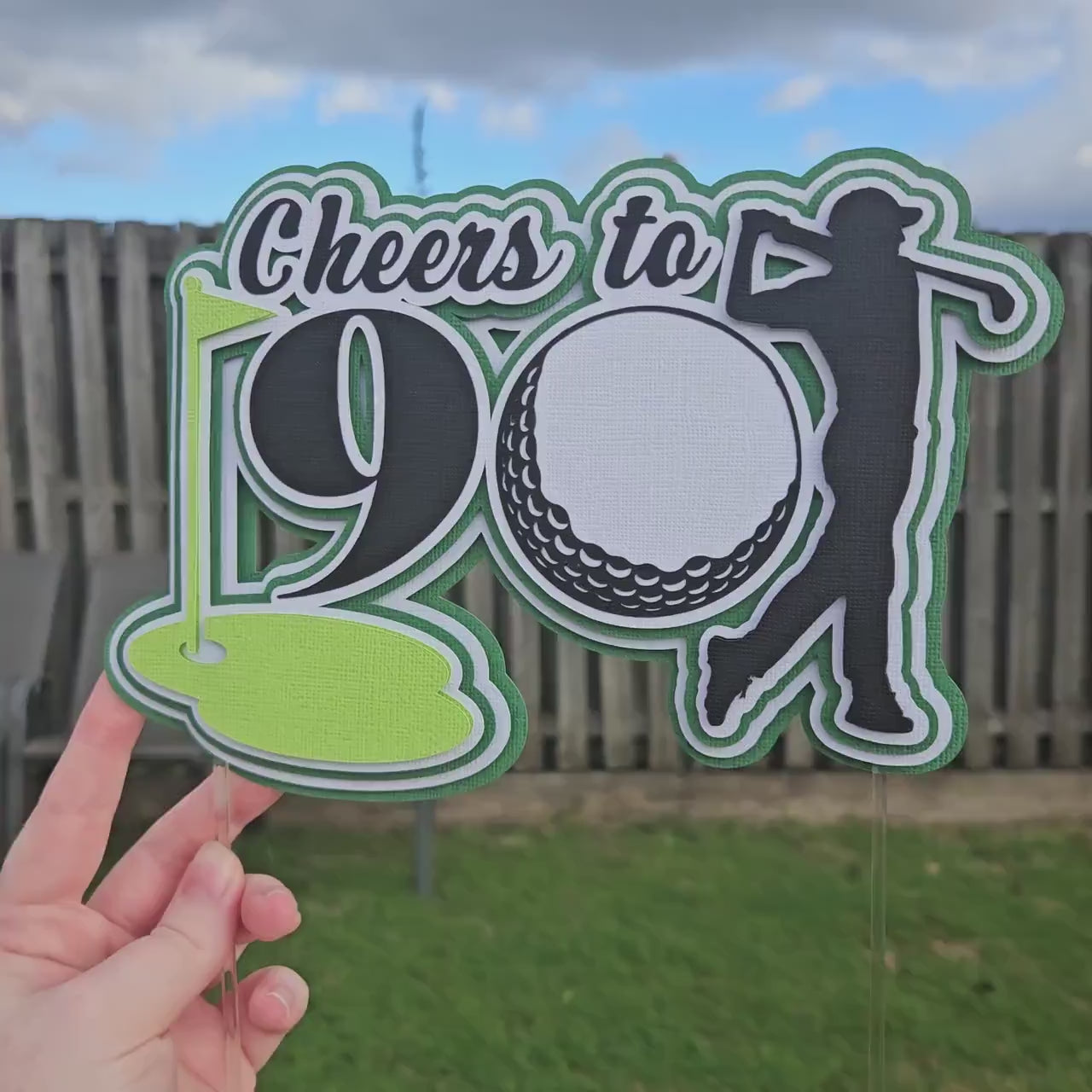 Golf Number Cake Topper | Personalised Golf Birthday Cake Topper | Hole in One Party Decoration | Custom Age Cake Topper | Golf Theme Party