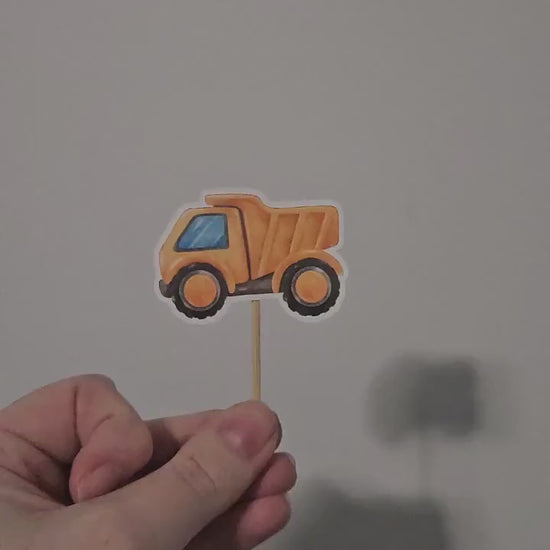 Construction Party Cupcake Toppers, Builder Birthday Theme, Construction Party Decor, Kids Birthday Decor, Digger Party, Truck Birthday
