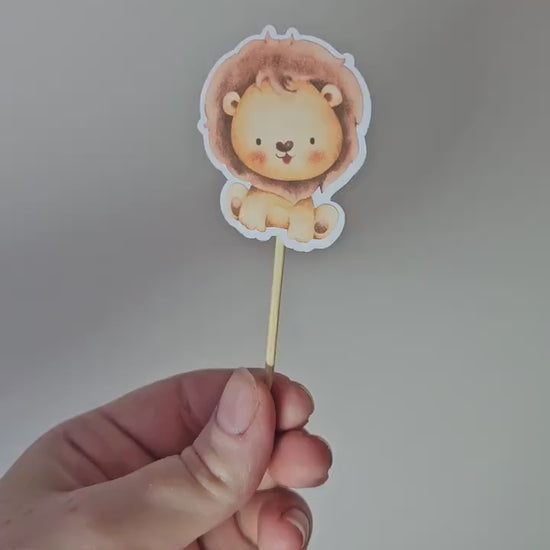 Safari Wild One Cupcake Toppers | Jungle Animal First Birthday Party Decorations | Safari Animal Party Decor | Kids Birthday Party Decor