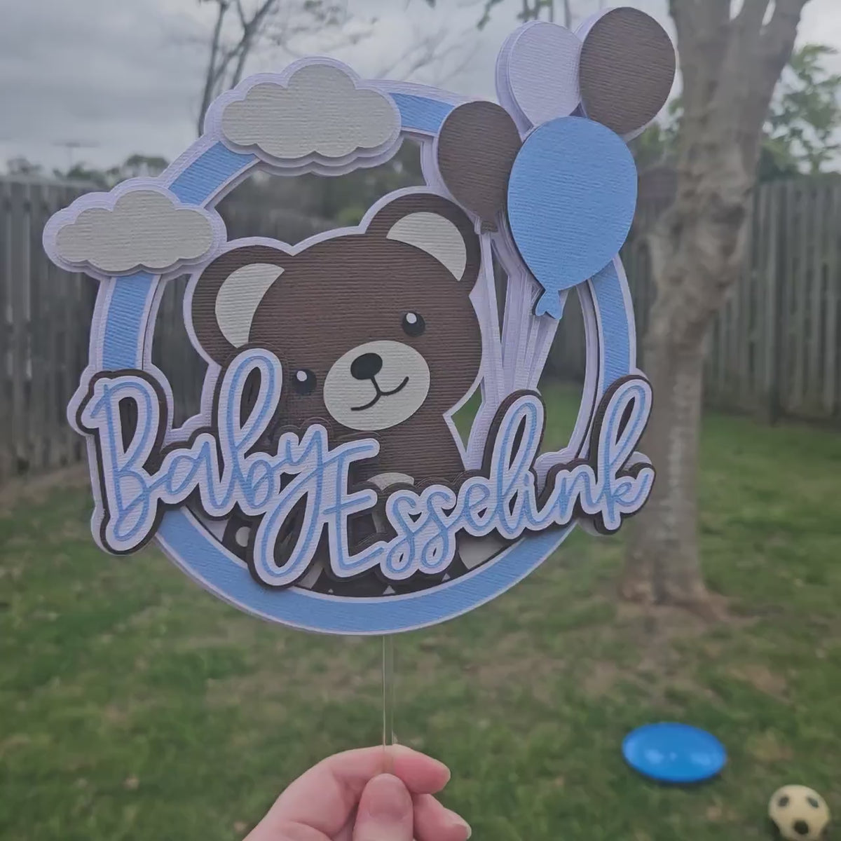 Custom Bear Cake Topper, Personalised Cake Topper, Teddy Bear Party Decoration, Baby Shower Decor, Bohoo Baby Shower Theme, Cute Cake Topper