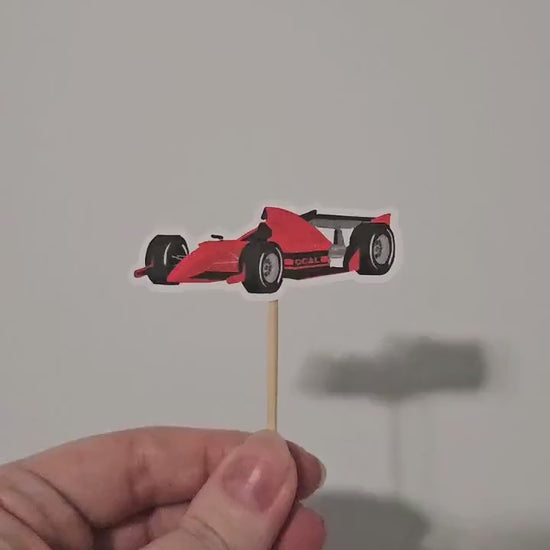 Race Car Cupcake Toppers: Handcrafted Racing Party Cake Decor