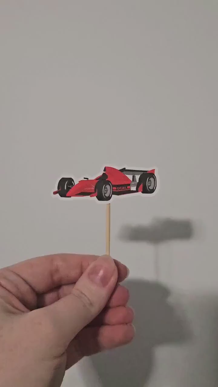 Race Car Cupcake Toppers: Handcrafted Racing Party Cake Decor