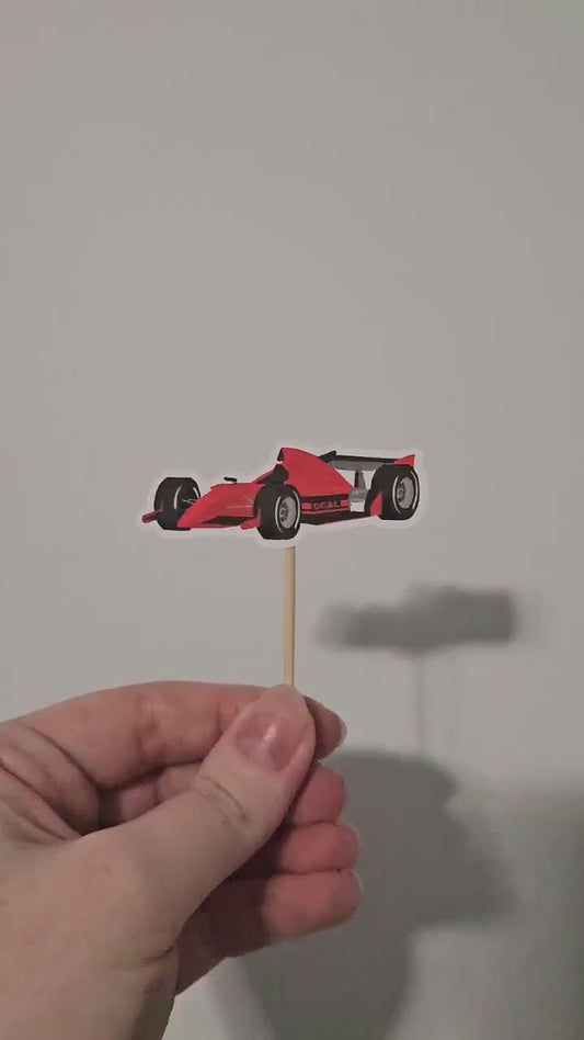 Race Car Cupcake Toppers: Handcrafted Racing Party Cake Decor