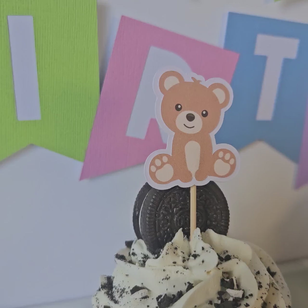 Teddy Bear Cupcake Toppers | Beary Cute 1st Birthday Theme