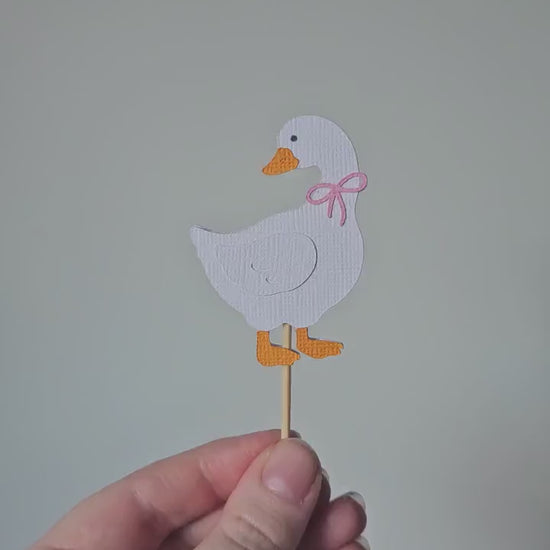 One Silly Goose Cupcake Toppers | Fun Kids Birthday Party Cake Decorations | Farm Animal Theme | Baby Shower Decor | 1st Birthday Theme