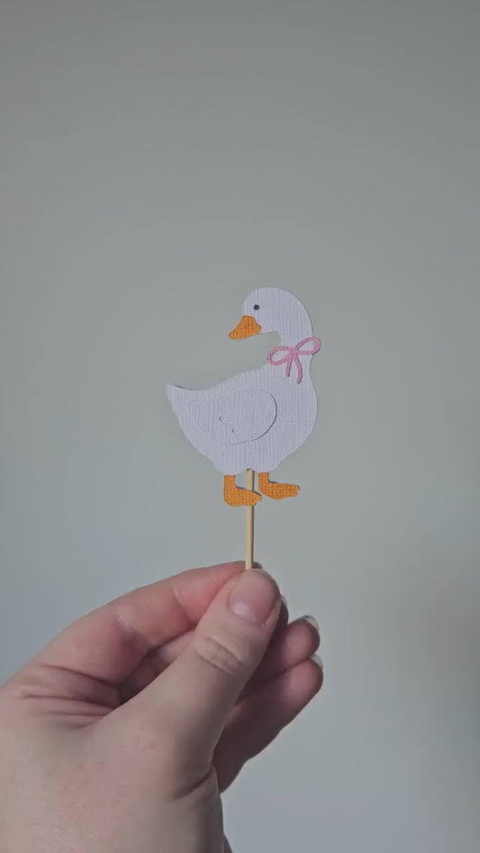 One Silly Goose Cupcake Toppers | Fun Kids Birthday Party Cake Decorations | Farm Animal Theme | Baby Shower Decor | 1st Birthday Theme