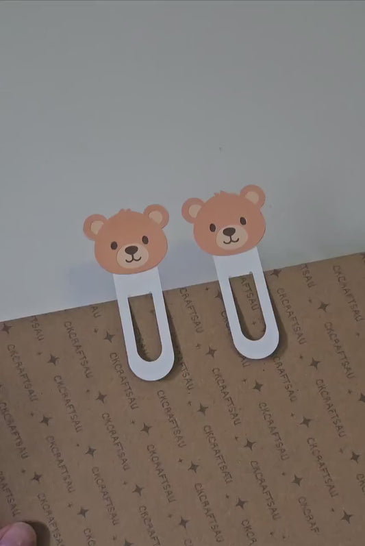 Handmade Bear Cardstock Bookmark: Kids Party Favors