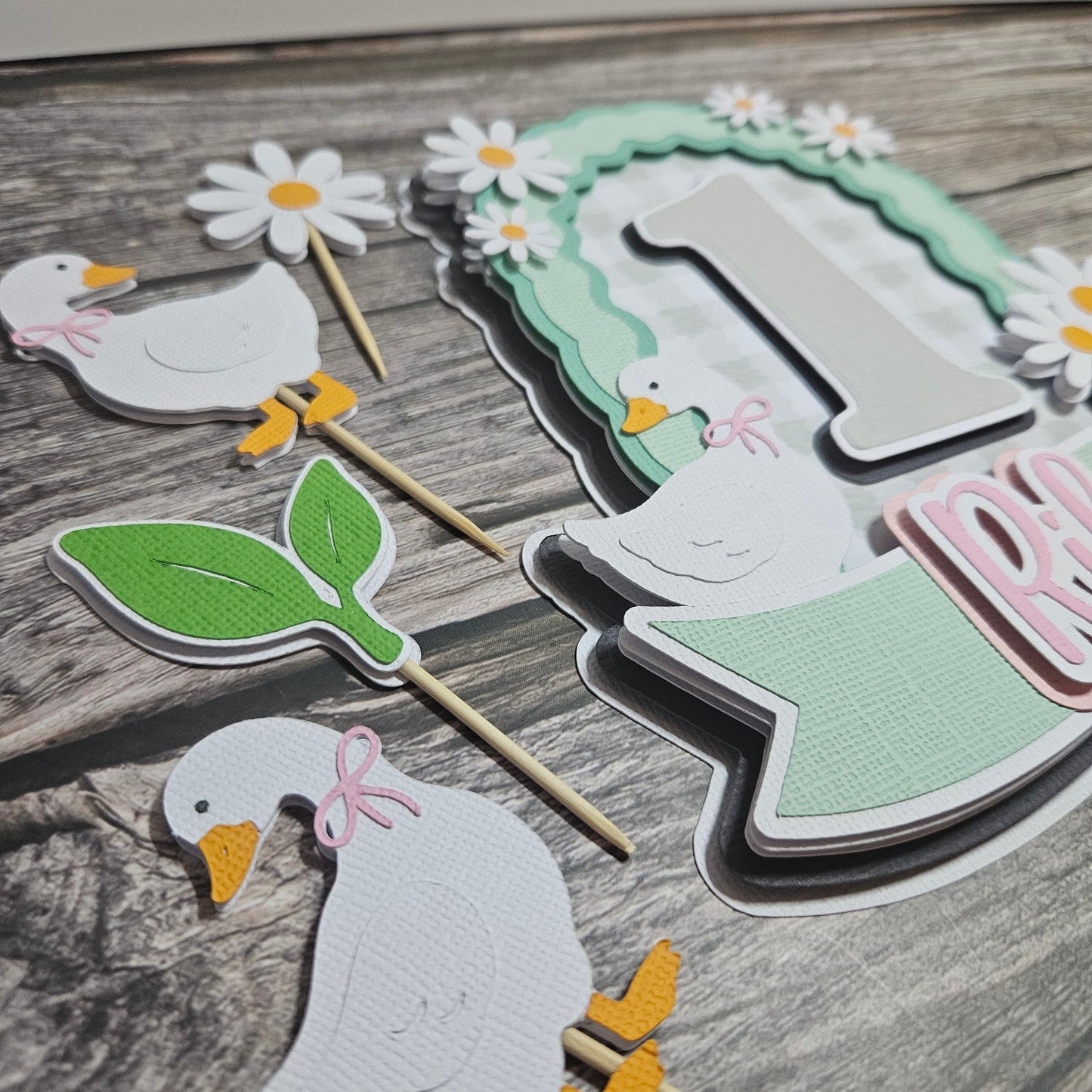 One Silly Goose Party Bundle | Cake Topper & Cupcake Toppers | First Birthday Decorations