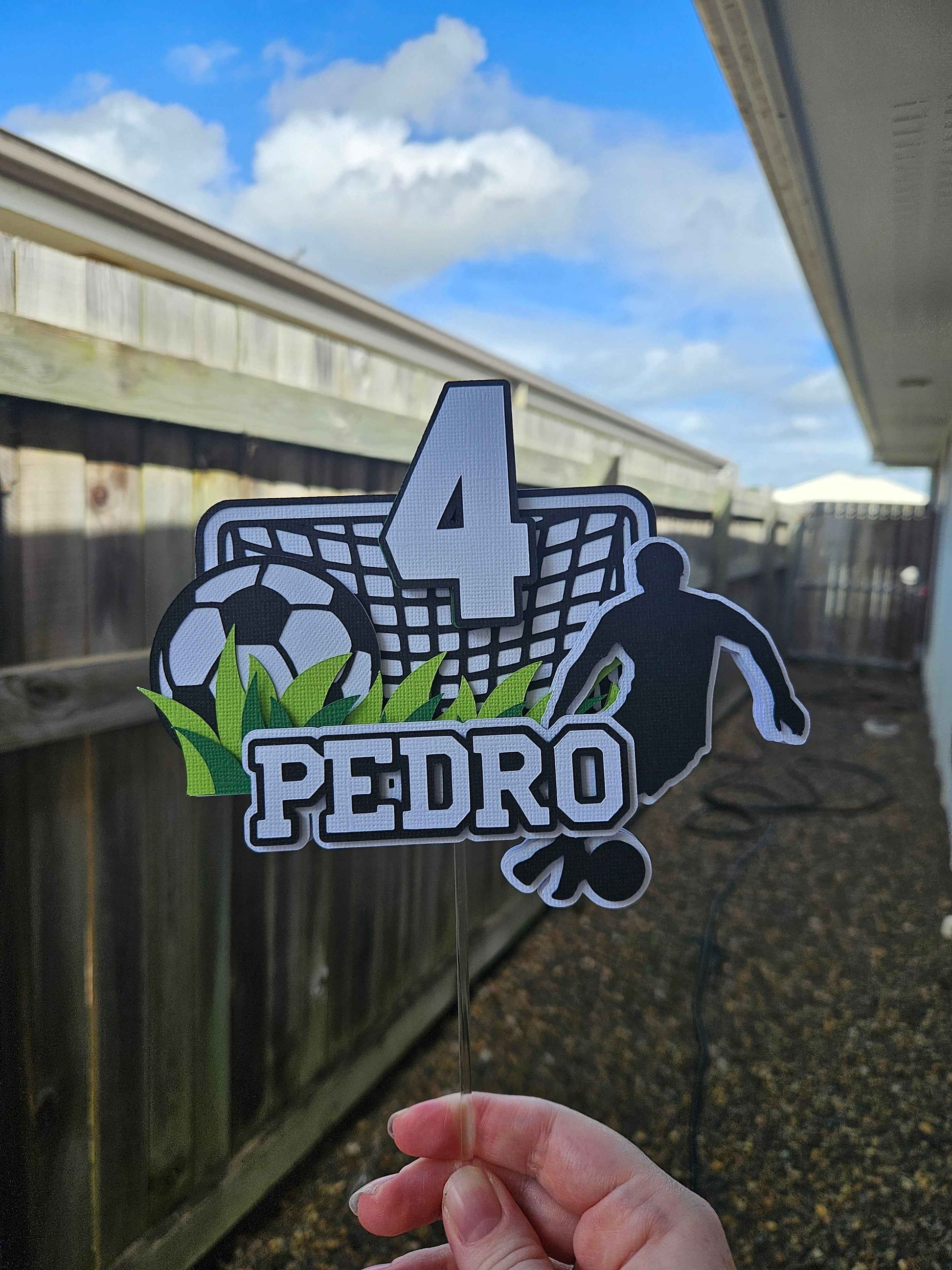 Custom Soccer Cake Topper | Personalised Name & Age Birthday Cake Decor AU