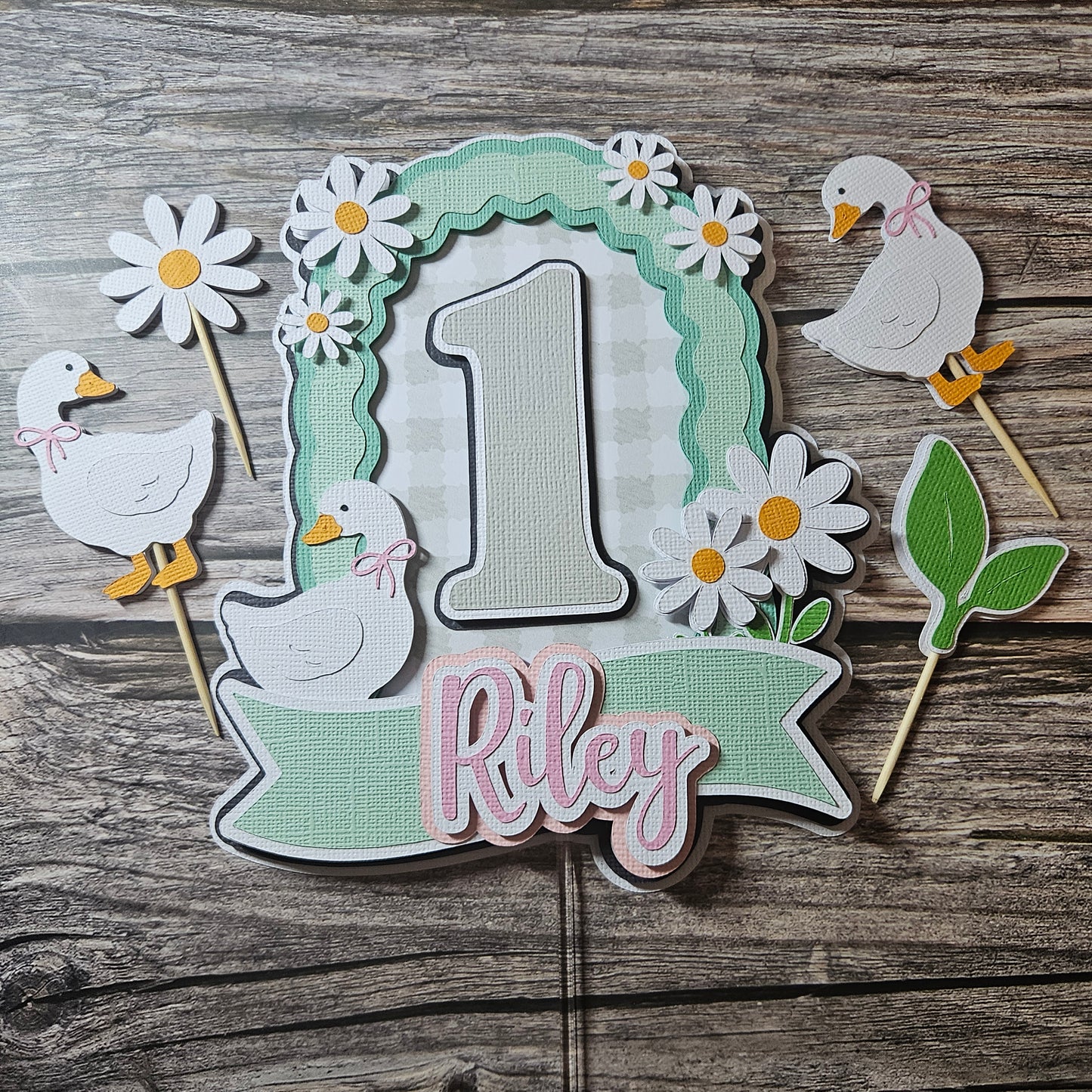 One Silly Goose Party Bundle | Cake Topper & Cupcake Toppers | First Birthday Decorations
