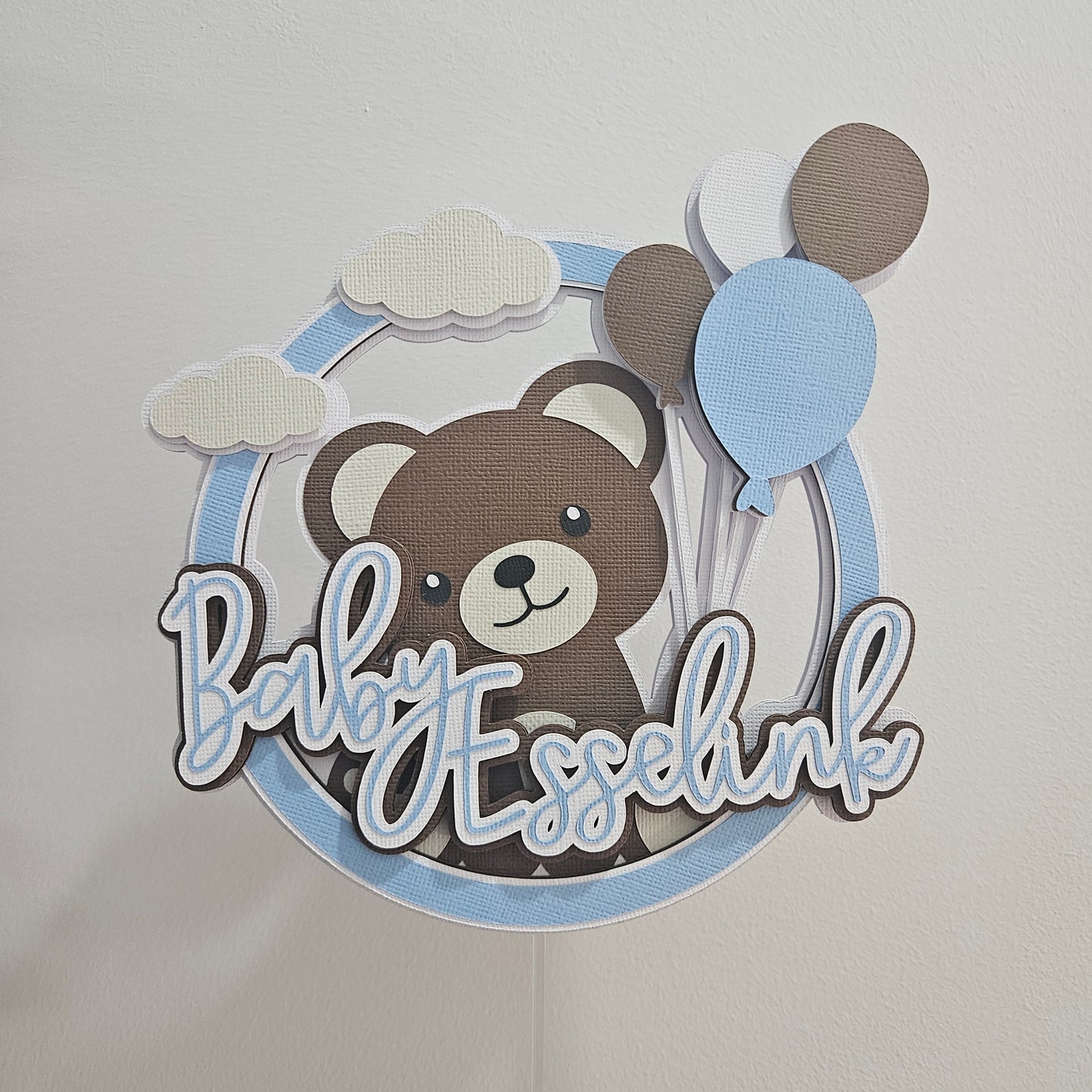 Custom Bear Cake Topper, Personalised Cake Topper, Teddy Bear Party Decoration, Baby Shower Decor, Bohoo Baby Shower Theme, Cute Cake Topper